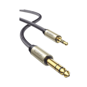 Cable Audio Estéreo 3.5mm (1/8") TRS a 6.35mm (1/4") TS / 1 Metro / Audio de Hi-Fi / Trenza de Nylon / Blindaje Múltiple / Caja de Aleación Zinc / Núcleo de Cobre Puro / Compatibilidad Universal