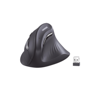 Mouse Inalámbrico en Angulo Vertical | 2.4G & Bluetooth | Conecta 3 dispositivos Simultáneamente | 4 Niveles de DPI | Clic Silencioso | 5 botones Silenciosos | Soporta Win, Mac, Linux & Chrome.