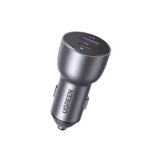 Cargador de Auto 52.5W | Puerto USB-A y USB-C | Carga Rápida | Compatible con Vehículos de 12 y 24 VCD | PD3.0 + QC3.0 | Chip Inteligente | Diseño Compacto Mayor Eficiencia Energética | Caja de Aluminio