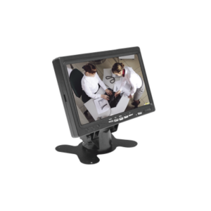 Monitor 7" TFT-LCD ideal para colocar en vehículos o DVR/NVR. Entradas de video HDMI, VGA y RCA (CVBS)