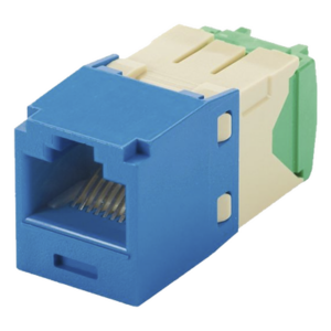 Conector Jack RJ45 Estilo TG, Mini-Com, Categoría 6, de 8 Posiciones y 8 Cables de Calibre 28/30 AWG, Color Azul