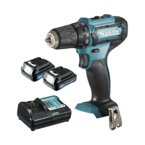 Atornillador broquero cambio rápido 3/8”. 2 baterías 12v de 1.5 amperes y cargador.