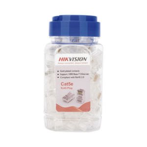 Bote con 100 Piezas de Plug Modular RJ45 / Cat 5e / Chapado en Oro a 30 Micras / Sin Blindaje / Fácil Instalación / Uso Interior / Soporta Norma TIA-568B / Cumple con RoHS 2.0