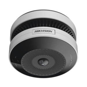 (HikFire) Mini Fisheye IP 4 Megapixel con Detector de Humo Puntual / Autónomo / Entrada y Salida de Alarma / 15 mts IR / PoE / WDR 120 dB / Alarma de 85 dB / MicroSD 128GB / Compatible con Hik-Connect
