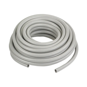 Manguera hermética flexible tipo PolyTuff no metálica, gris de 1/2", 100 pies. Uso comercial/industrial.