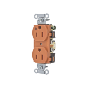 Contacto Dúplex Conexión a Tierra Aislada/ 15A 125V/ 2 polos 3 Hilos/ Nema 5-15R /Grado Comercial/ Color Naranja.