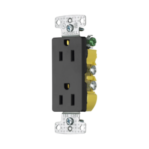 Contacto Duplex Decorador 15A 125V / 2 Polos 3 Hilos/ Nema5-15R / Color Negro.