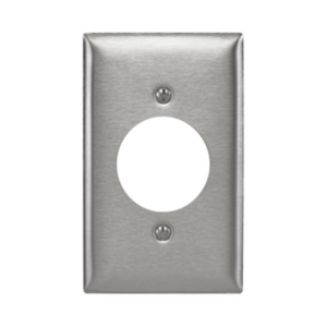 Placa para Receptaculo Sencillo 20 y 30 A de Media Vuelta/ 1.6" (40 mm) / Acero Inoxidable.