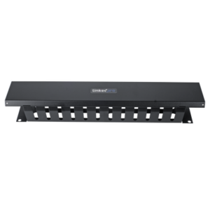 Organizador de Cables Horizontal de 2U para Rack de 19" con Cubierta Metálica