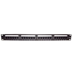 Panel de Parcheo de Impacto (110) UTP de 24 Puertos Cat5e, 19 Pulgadas con Barra para Organizar Cable