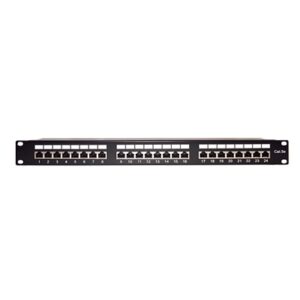 Panel de Parcheo de Impacto Blindado (STP) de 24 Puertos Cat5e, 19 Pulgadas