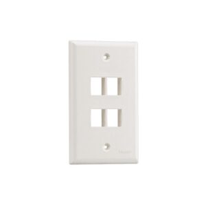 Placa de Pared Vertical, Salida Para 4 Puertos Keystone, Color Marfil