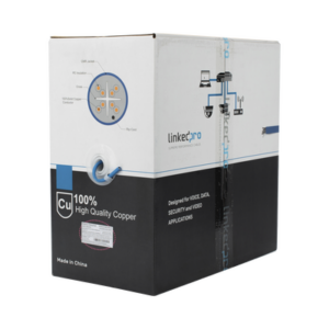Bobina de Cable de 305 Metros (1000 Pies) Cat6+, CMR, Calibre 23 Alto Rendimiento, ETL, UL, Color Azul, Super Flexible, para Aplicaciones de Video Vigilancia, Video HD, y Redes de Datos. Uso Interior.