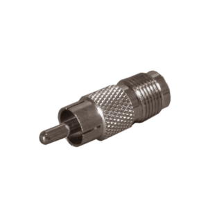Adaptador de TNC Hembra a RCA Macho Tipo Fono para Aplicaciones de Audio y Video, Níquel/Oro/Teflón