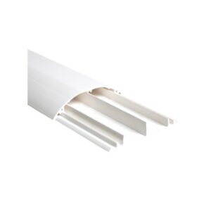 Ducto media caña color blanco de dos vias, de PVC auto extinguible, 90.5 x 19.7 x 1220mm (9400-01250)